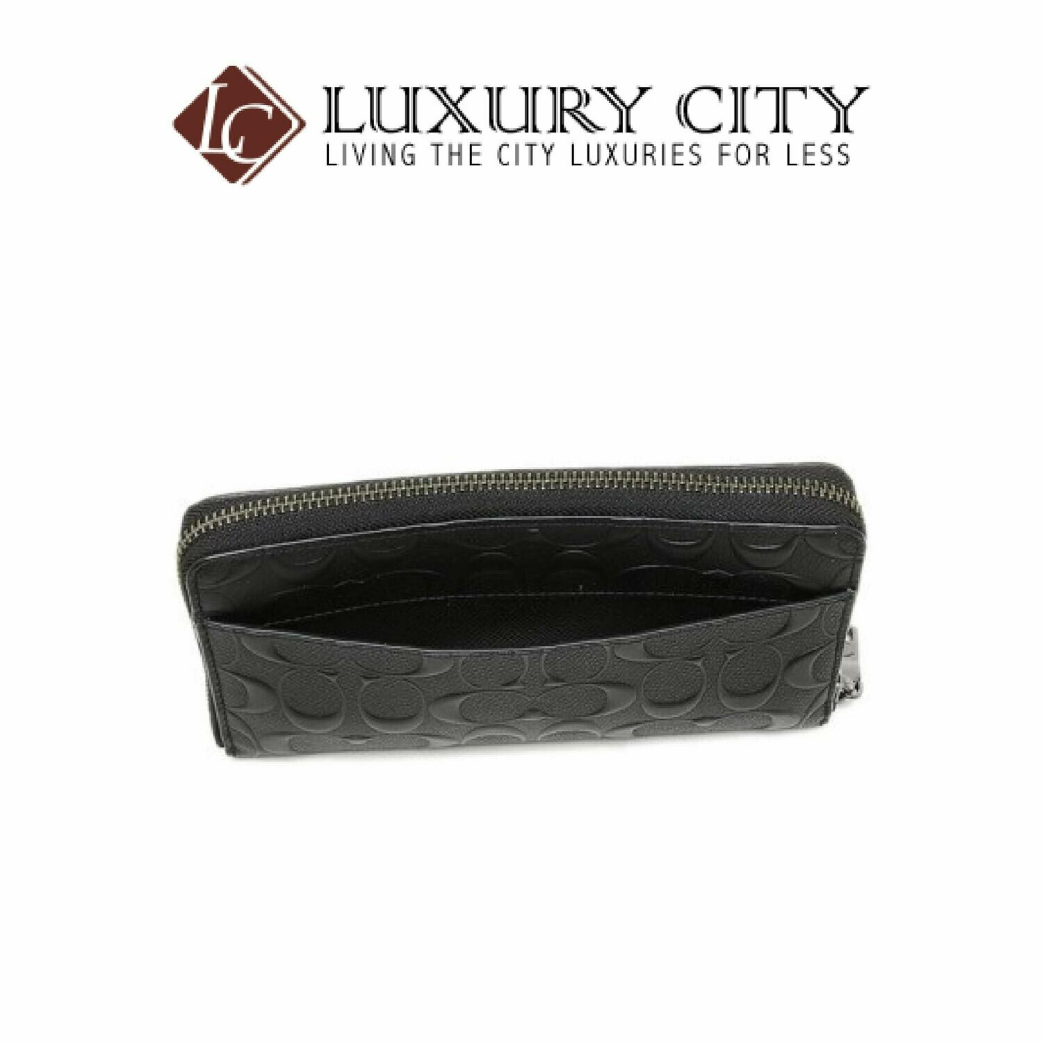 [Luxury City] Coach Accordion Zip Around Leather Long Wallet