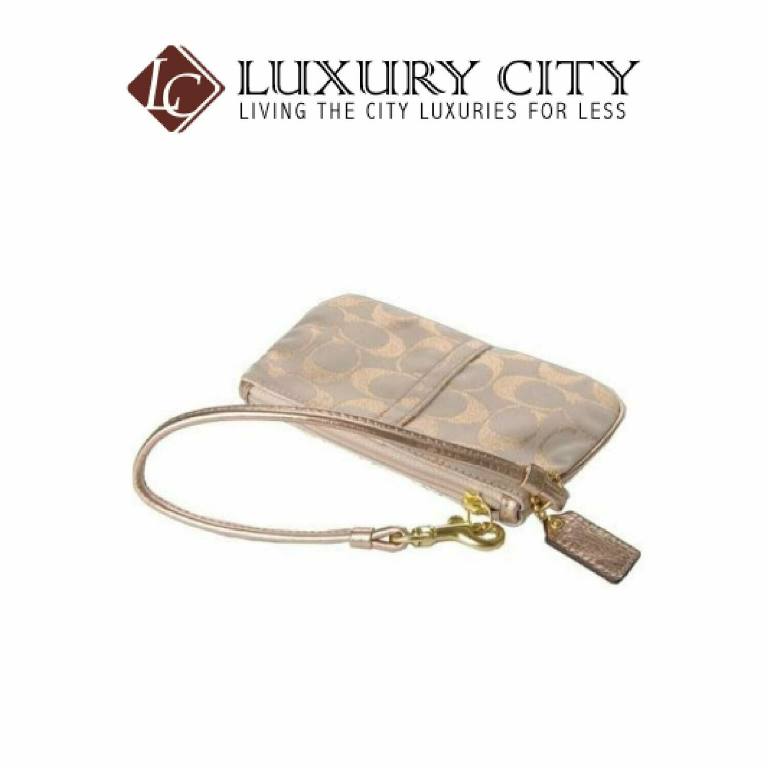 [Luxury City] Coach Golden Embroidered Coin Purse F44507 (GOLD)-Defect