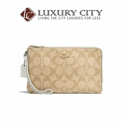 [Luxury City] Coach Double Zip Wallet in Signature Coated Canvas Coach-F16109 (White)