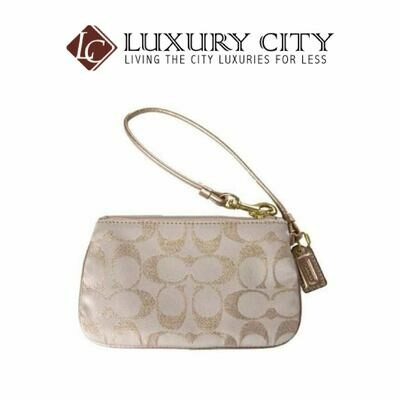 [Luxury City] Coach Golden Embroidered Coin Purse F44507 (GOLD)-Defect