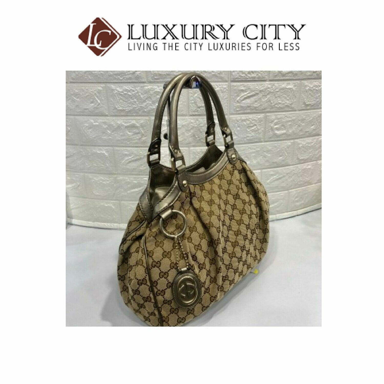 [Luxury City] Used Gucci Fabric shoulder Carry Bag
