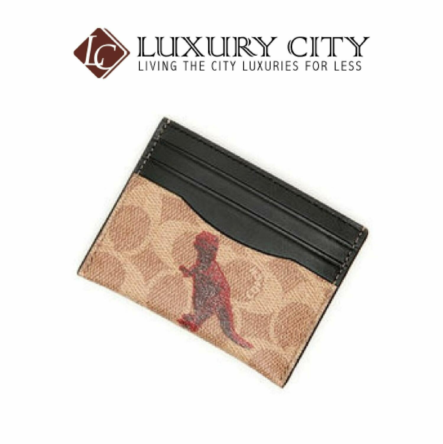 [Luxury City] Coach Card Case in Signature Canvas with Rexy By Sui Jianguo Coach-76000