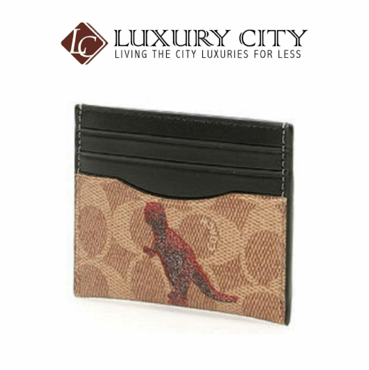 [Luxury City] Coach Card Case in Signature Canvas with Rexy By Sui Jianguo Coach-76000