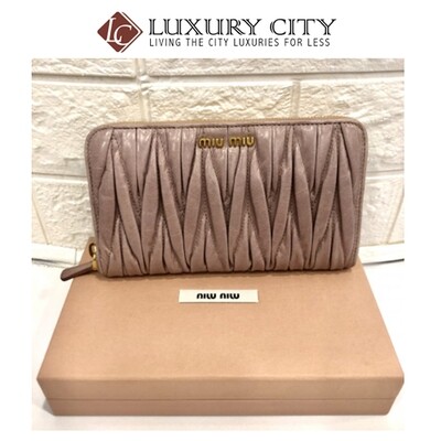 [Luxury City] Kept Never Use, MiuMiu Zip Around Long Wallet