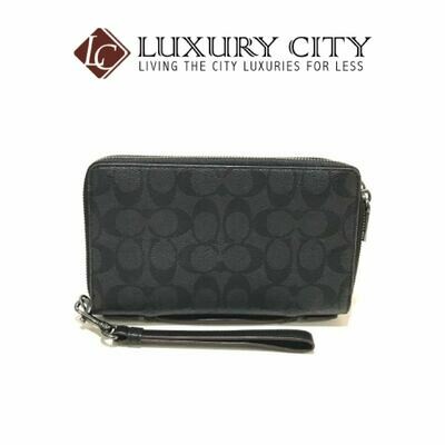 [Luxury City] Coach Double Zip Travel Organizer In Signature Canvas Black Coach-F67626