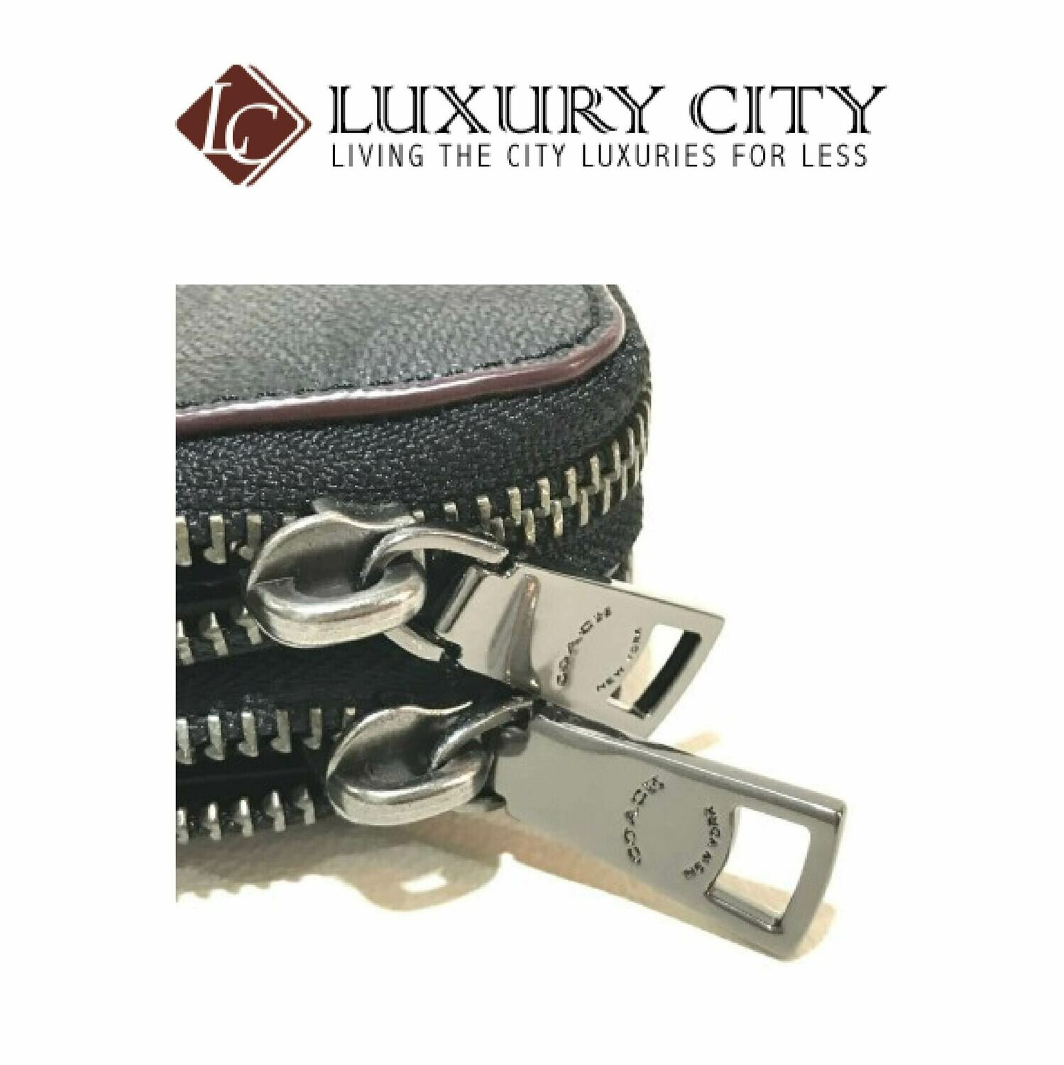 [Luxury City] Coach Double Zip Travel Organizer In Signature Canvas Black Coach-F67626