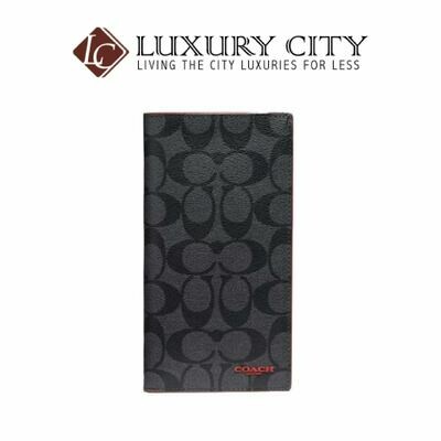 [Luxury City] Coach Slim Passport Wallet in Signature Canvas Black Coach-F87851