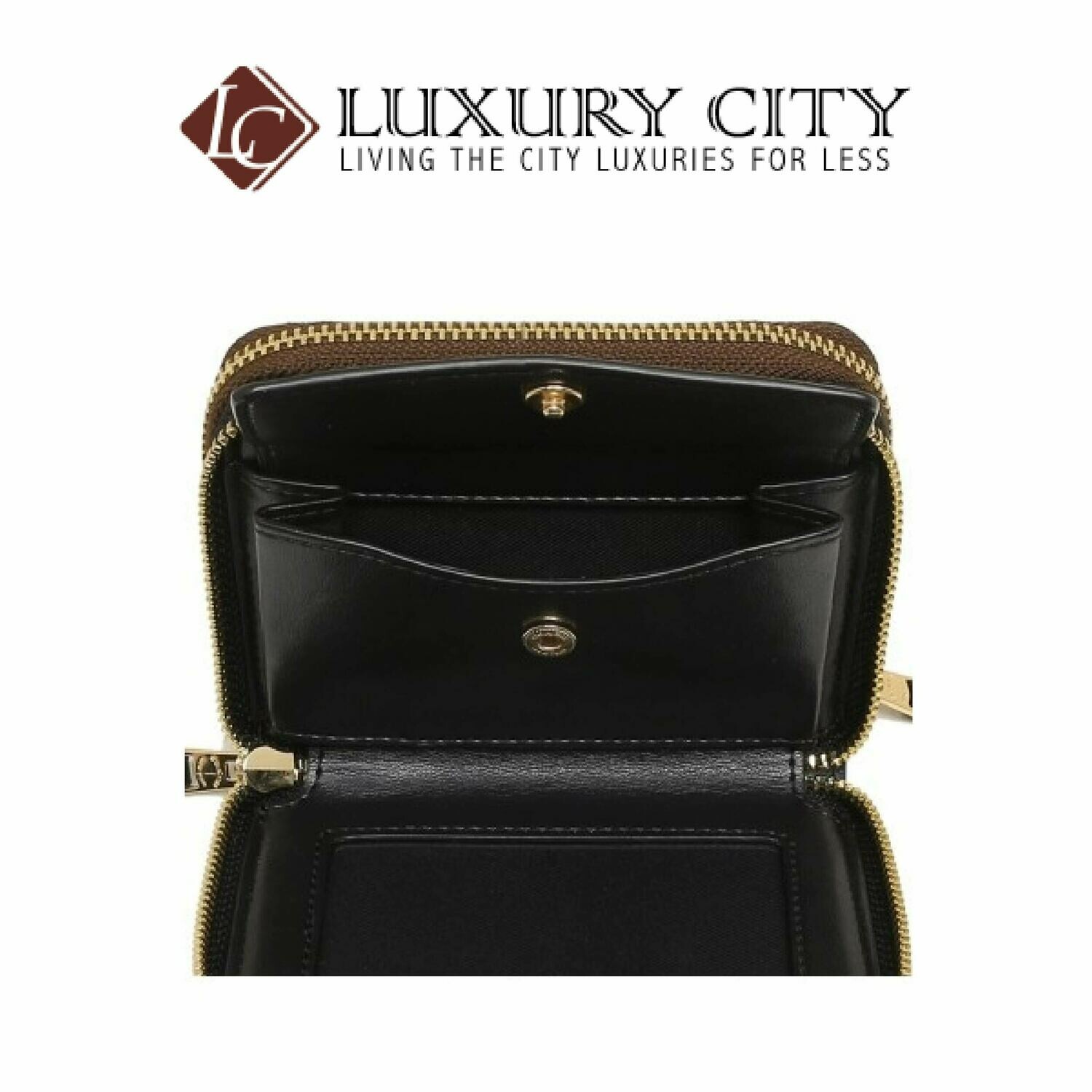 [Luxury City] Coach Small Double Zip Around Wallet in Signature Canvas Brown/Mahogany-F78144