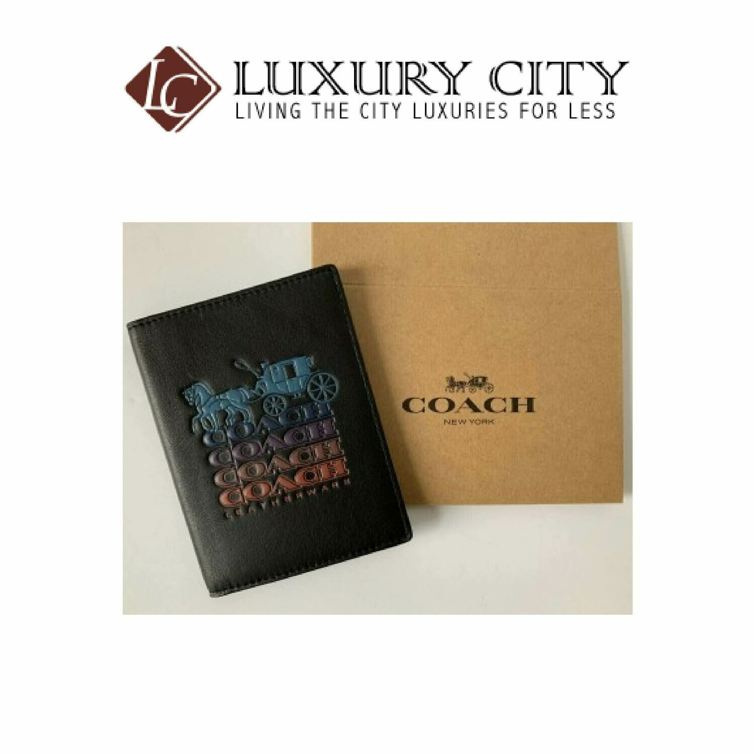 [Luxury City] Coach Passport Case With Ombre Coach Black Coach-F88122