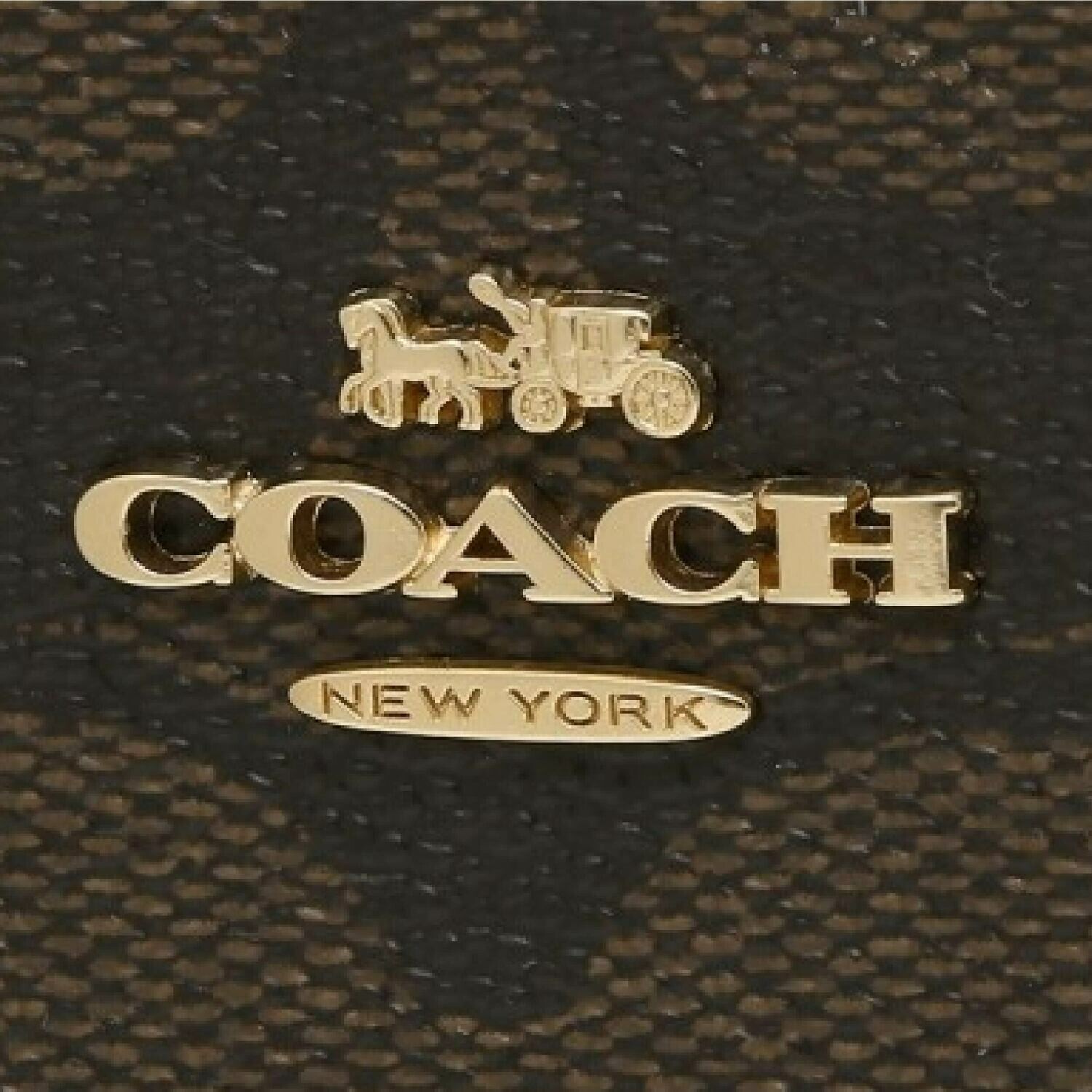 [Luxury City] Coach Small Double Zip Around Wallet in Signature Canvas Brown/Mahogany-F78144