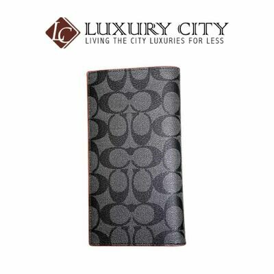 [Luxury City] Coach Slim Passport Wallet in Signature Canvas Black Coach-F87851