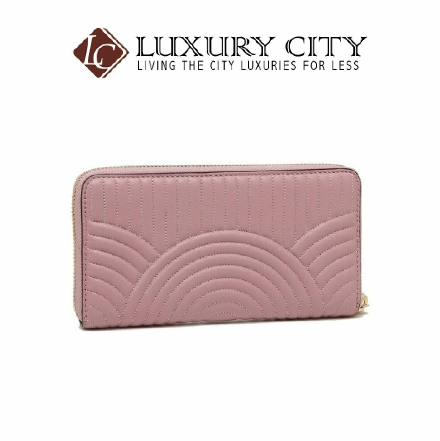 [Luxury City] Coach Accordion Zip Wallet With Art Deco Quilting Light Pink Coach-F87888