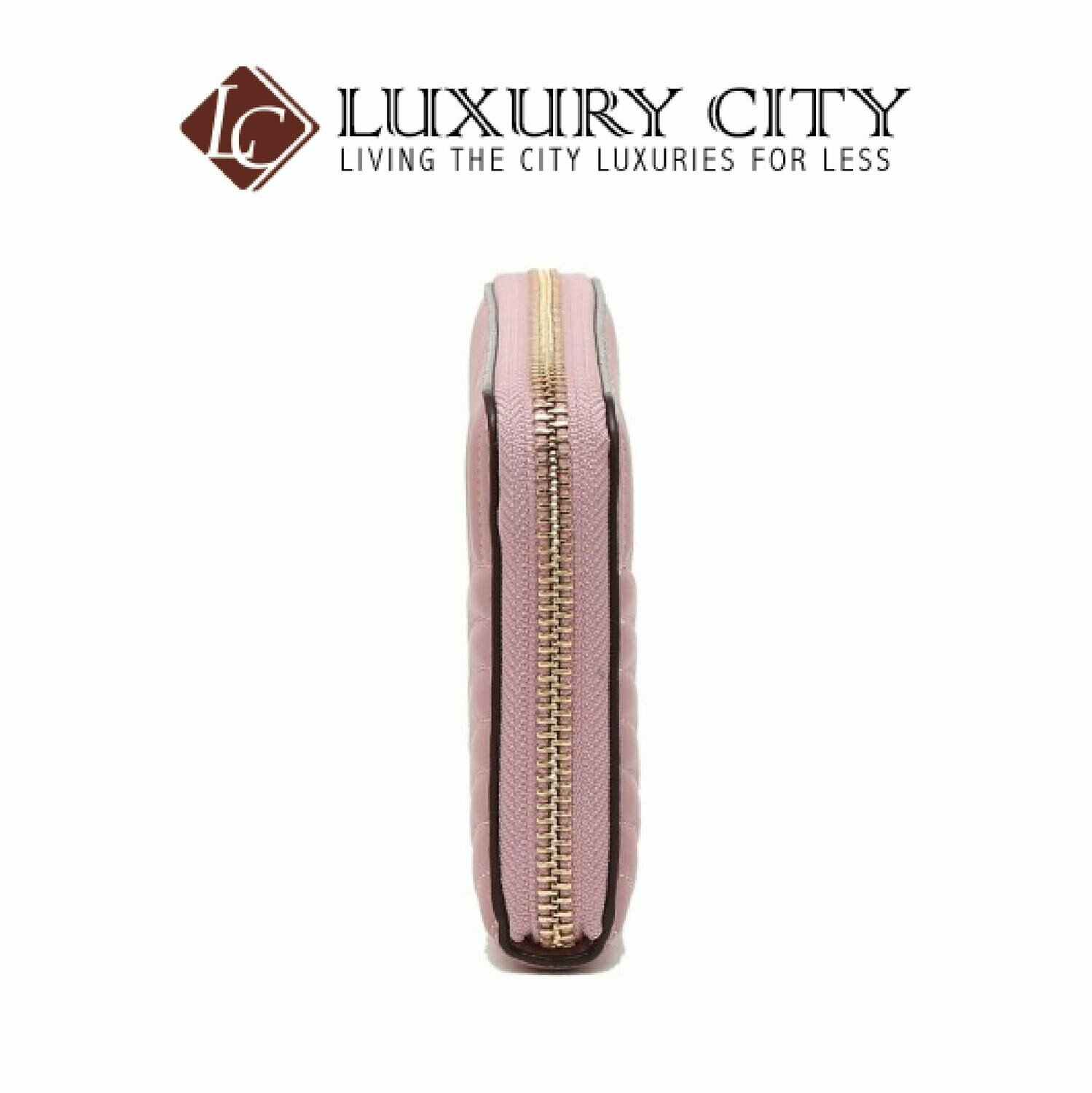 [Luxury City] Coach Accordion Zip Wallet With Art Deco Quilting Light Pink Coach-F87888