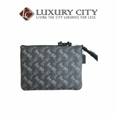 [Luxury City] Coach Gallery Pouch Horse &amp; Carriage Print Black Grey Wallet Coach-F84636