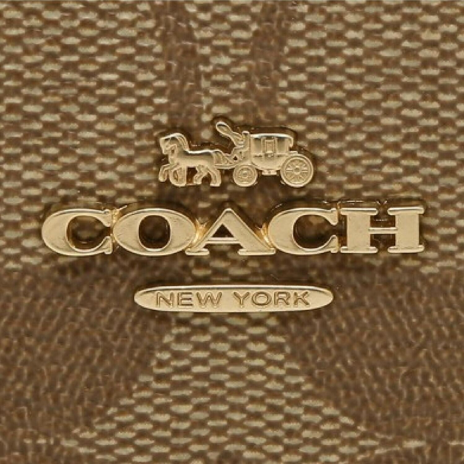 [Luxury City] Coach Small Double Zip Around Wallet in Signature Canvas Light Brown/Sand Coach-F78144