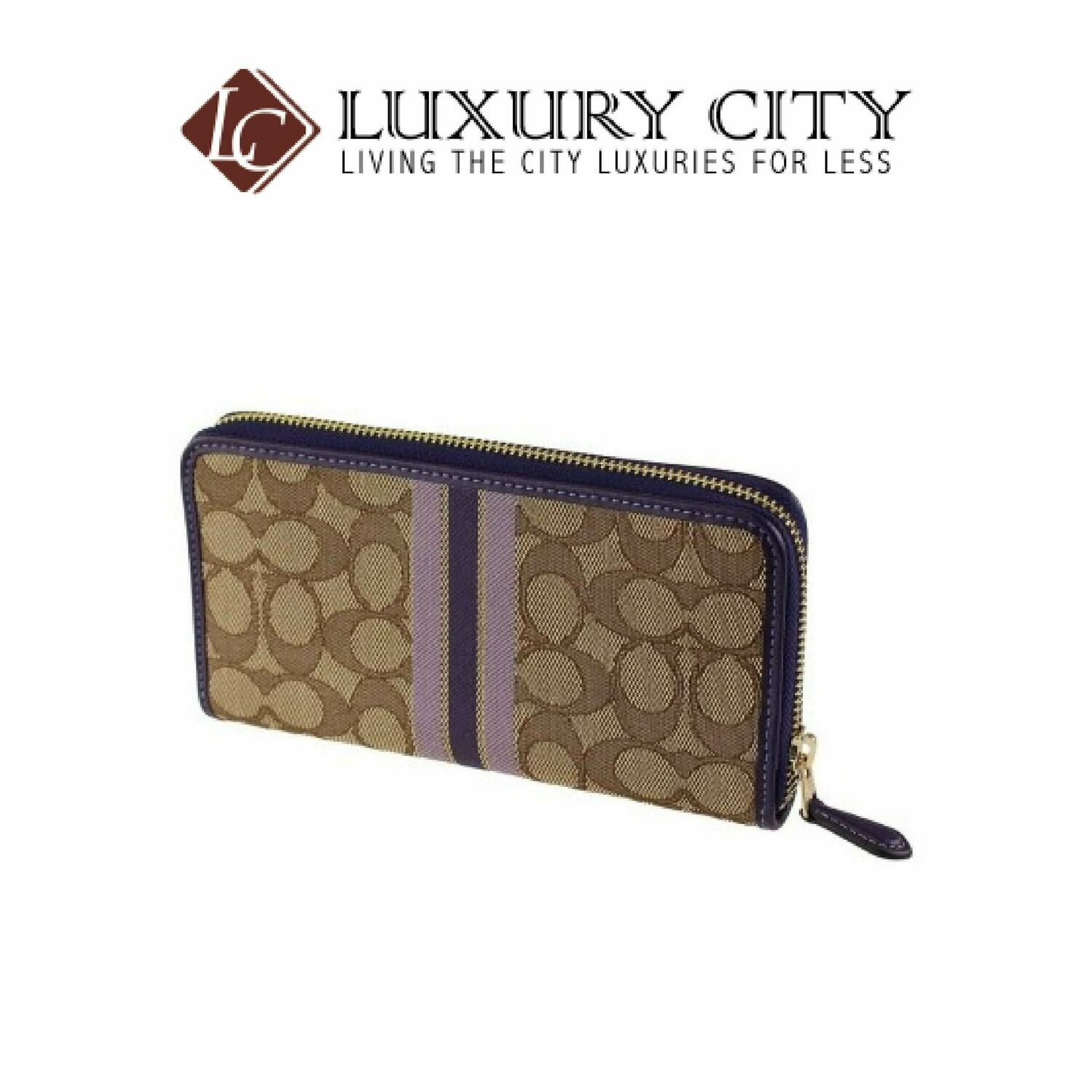 [Luxury City] Coach Long Wallet Purple X Multi System Coach-F39139