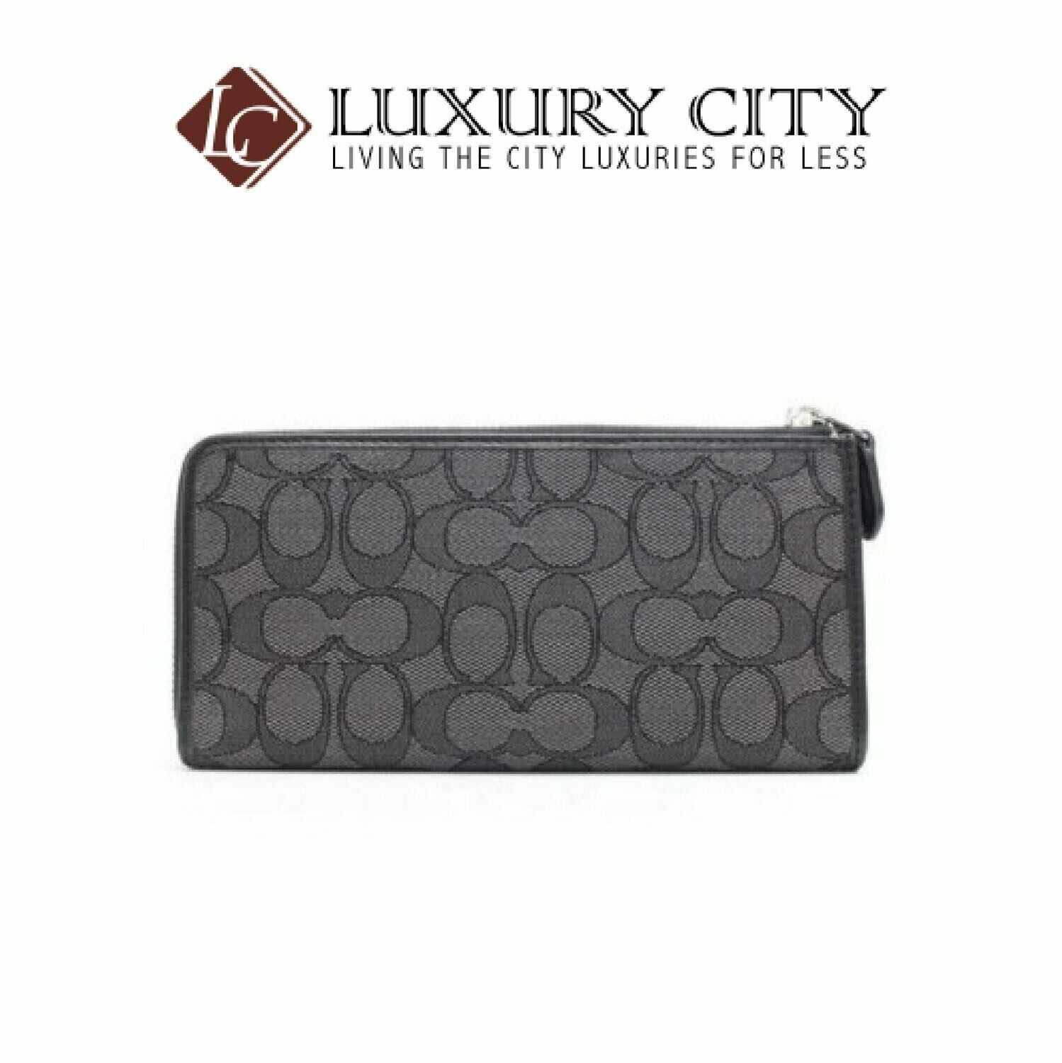 [Luxury City] Coach L-Shaped Zipper Wallet Ladies Coach Wallet Black/Black Smoke Coach-F73527