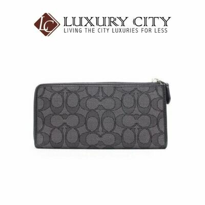 [Luxury City] Coach L-Shaped Zipper Wallet Ladies Coach Wallet Black/Black Smoke Coach-F73527