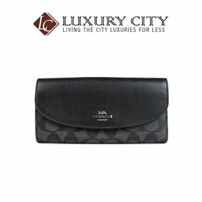 [Luxury City] Coach Signature Logo PVC Black Smoke Slim Envelope Wallet Coach-F54022
