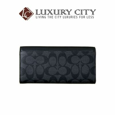 [Luxury City] Coach Signature Logo PVC Black Smoke Slim Envelope Wallet Coach-F54022
