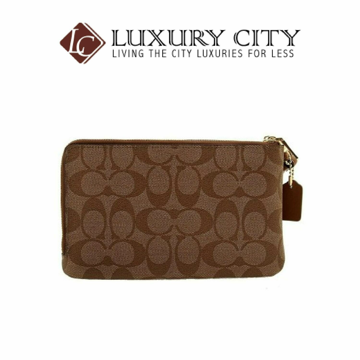 [Luxury City] Coach Signature PVC Double Zip Wallet Wrislet Coach-F16109