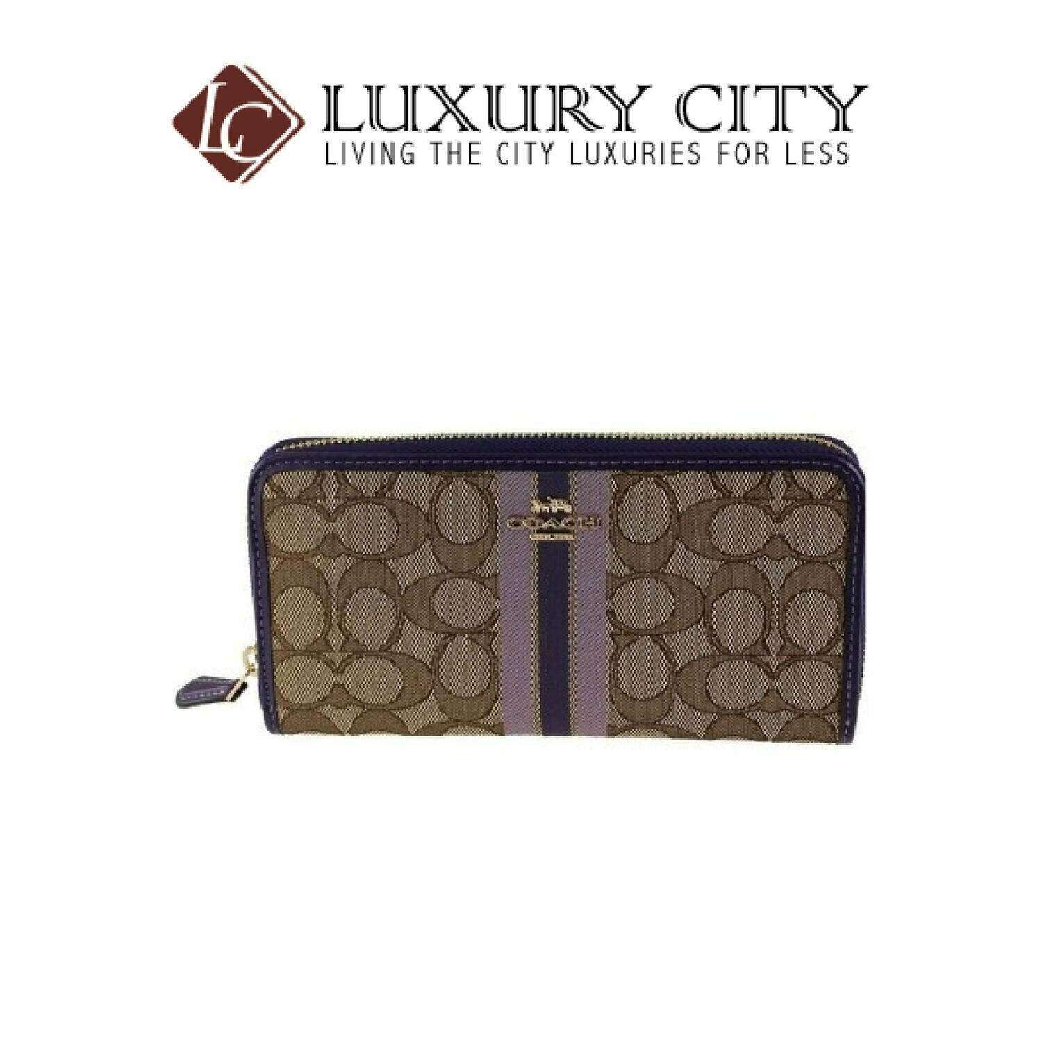 [Luxury City] Coach Long Wallet Purple X Multi System Coach-F39139