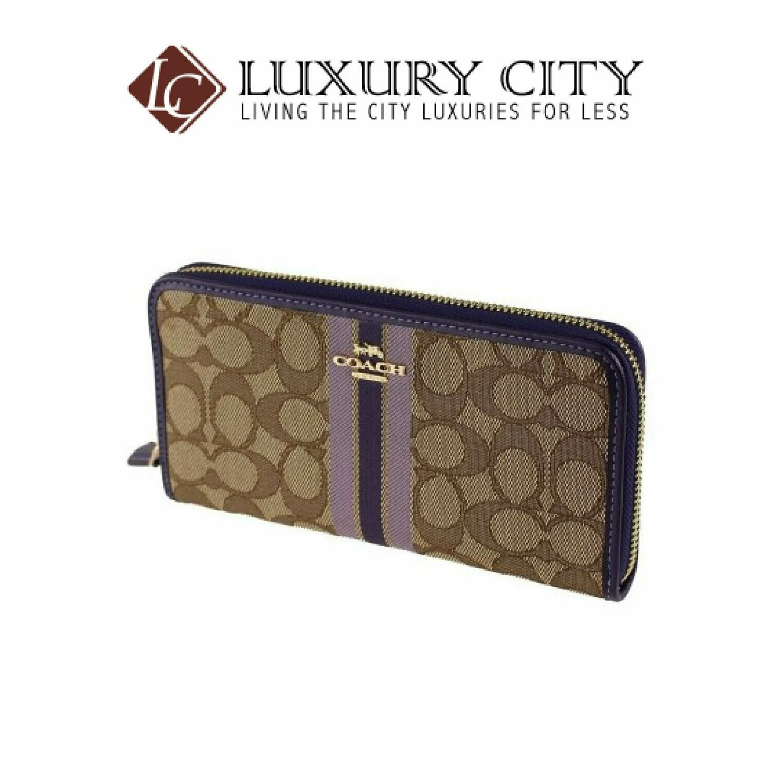 [Luxury City] Coach Long Wallet Purple X Multi System Coach-F39139