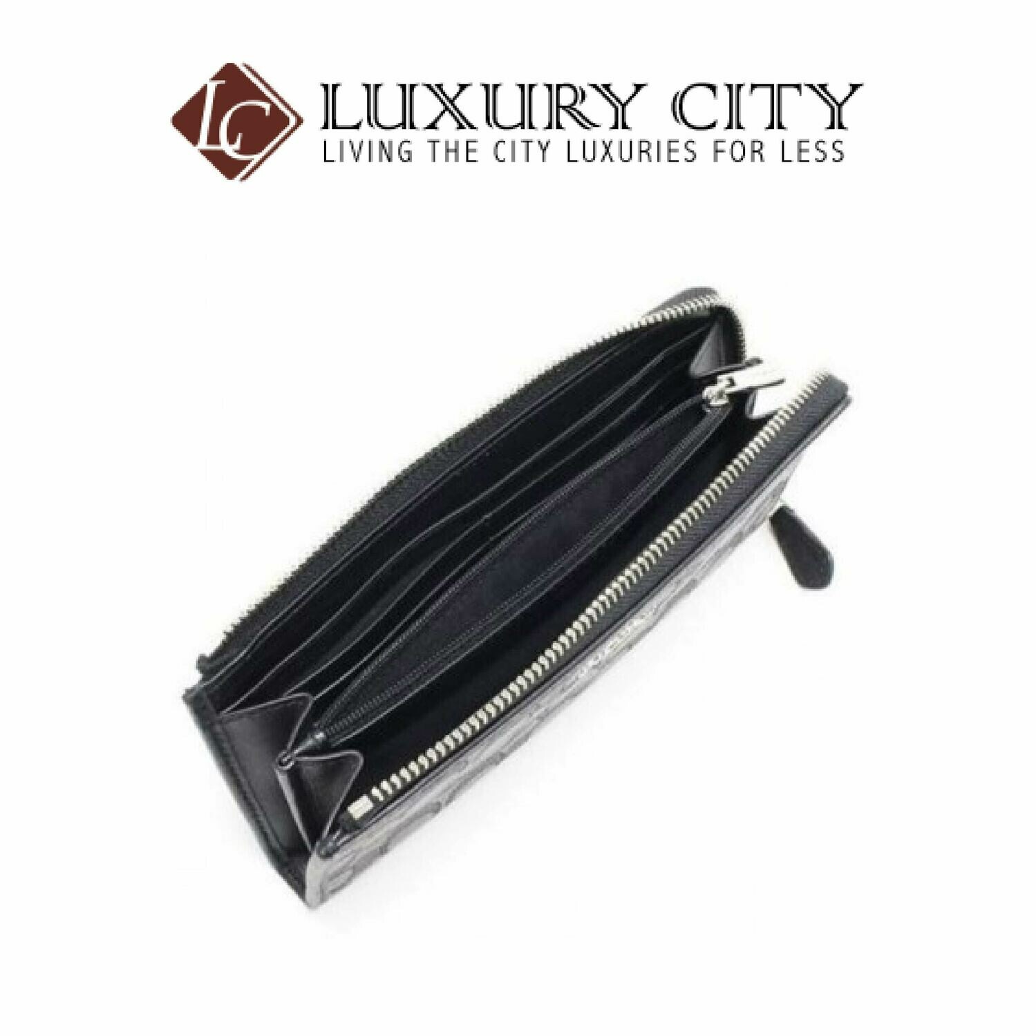 [Luxury City] Coach L-Shaped Zipper Wallet Ladies Coach Wallet Black/Black Smoke Coach-F73527
