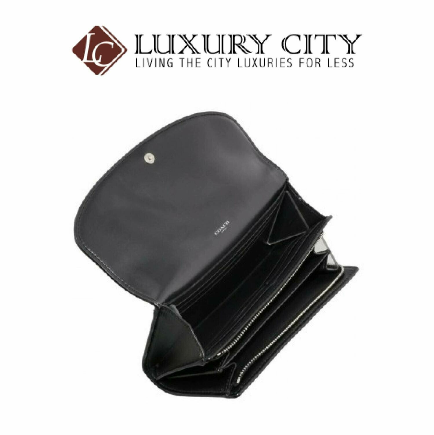 [Luxury City] Coach Signature Logo PVC Black Smoke Slim Envelope Wallet Coach-F54022
