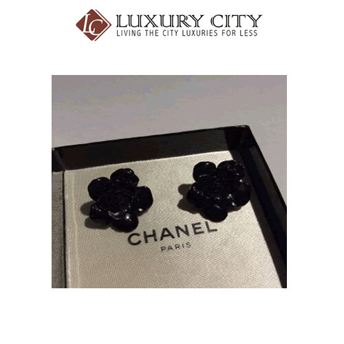 [Luxury City] Preloved Authentic Chanel Black Flower Ear Clip