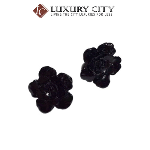 [Luxury City] Preloved Authentic Chanel Black Flower Ear Clip