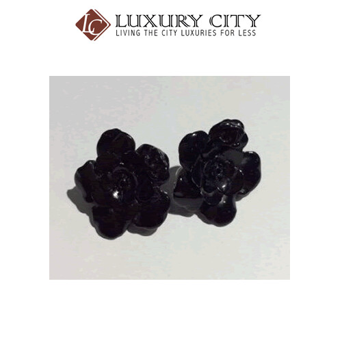 [Luxury City] Preloved Authentic Chanel Black Flower Ear Clip