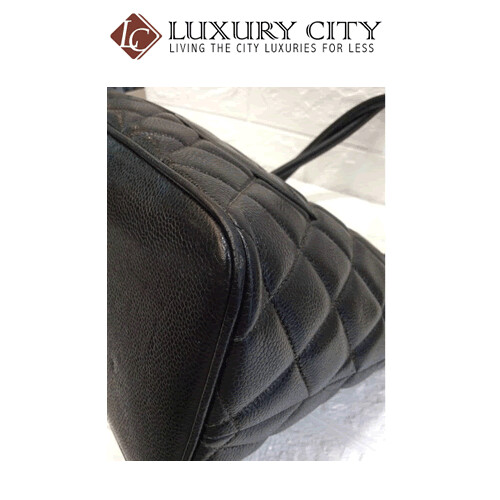 [Luxury City] Preloved Authentic Chanel Black Quilted Vintage Medallion Tote