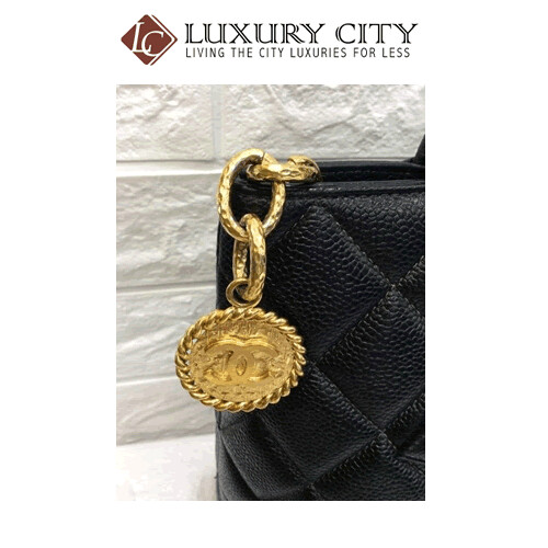 [Luxury City] Preloved Authentic Chanel Black Quilted Vintage Medallion Tote
