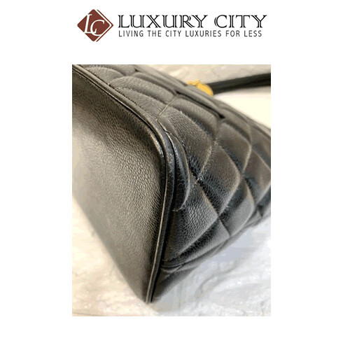 [Luxury City] Preloved Authentic Chanel Black Quilted Caviar Medallion Tote