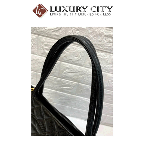 [Luxury City] Preloved Authentic Chanel Black Quilted Caviar Medallion Tote