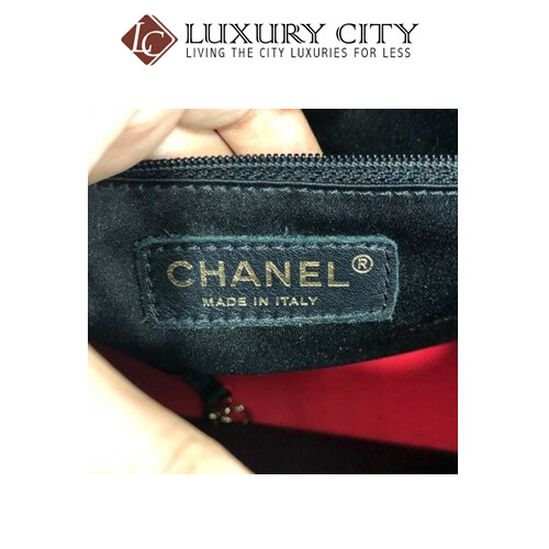 [Luxury City] Preloved Authentic Chanel Black Quilted Caviar Leather Shopping Tote
