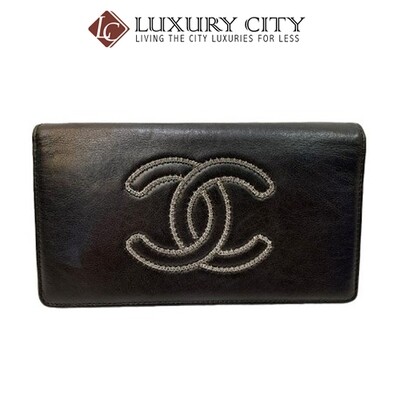 [Luxury City] Preloved Authentic Chanel CC Leather Bifold Long Wallet