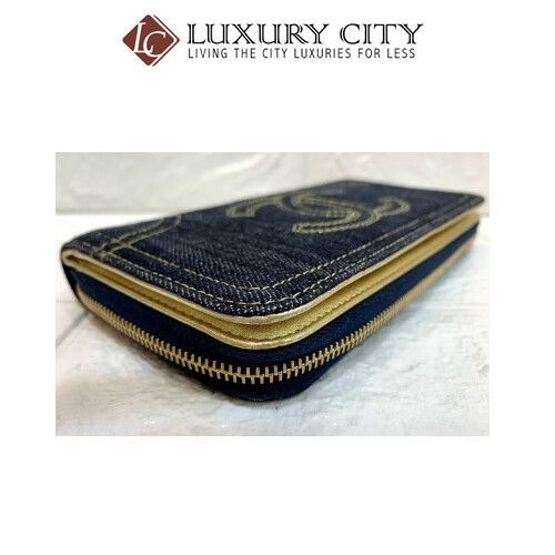[Luxury City] Preloved Authentic Chanel Denim Zip Around Wallet