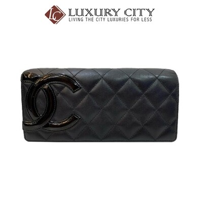 [Luxury City] Preloved Authentic Chanel Black Quilted Long Wallet
