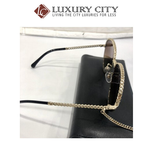 [Luxury City] Preloved Chanel Sunglasses With Chain Full Set, Almost Like New