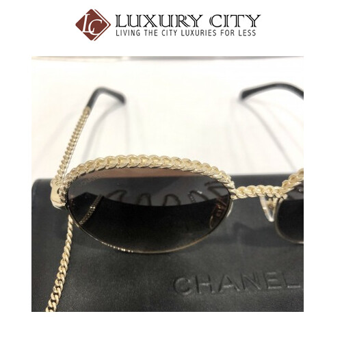 [Luxury City] Preloved Chanel Sunglasses With Chain Full Set, Almost Like New