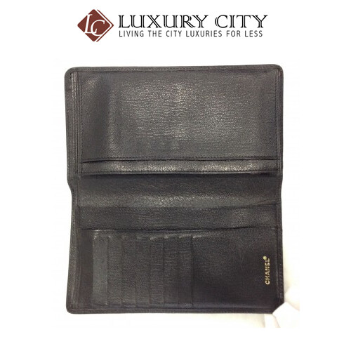 [Luxury City] Preloved Vintage Chanel Calf Leather Bifold Long Wallet
