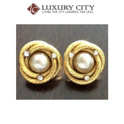 [Luxury City] Preloved Vintage Chanel Gold Plated Earring