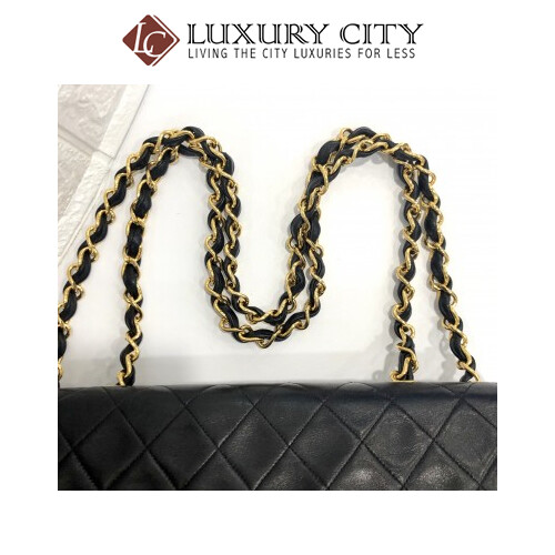 [Luxury City] Preloved Vintage Chanel Double Flap Calf Skin With Gold Hardware