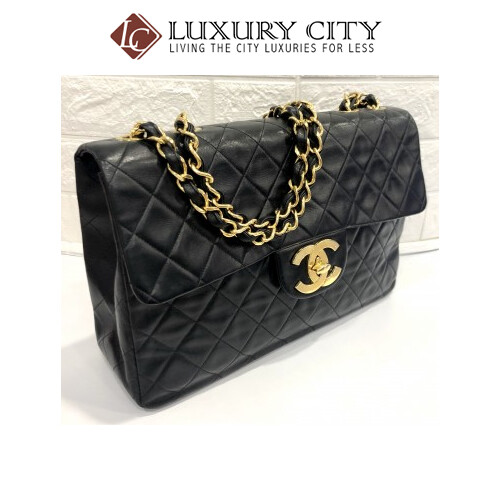 [Luxury City] Preloved Vintage Chanel Double Flap Calf Skin With Gold Hardware