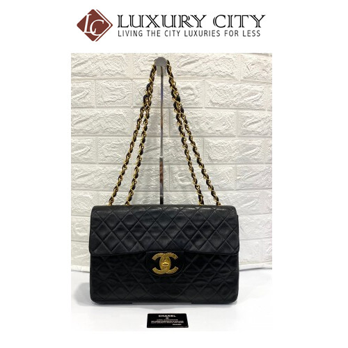 [Luxury City] Preloved Vintage Chanel Double Flap Calf Skin With Gold Hardware
