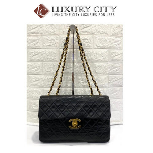 [Luxury City] Preloved Vintage Chanel Double Flap Calf Skin With Gold Hardware