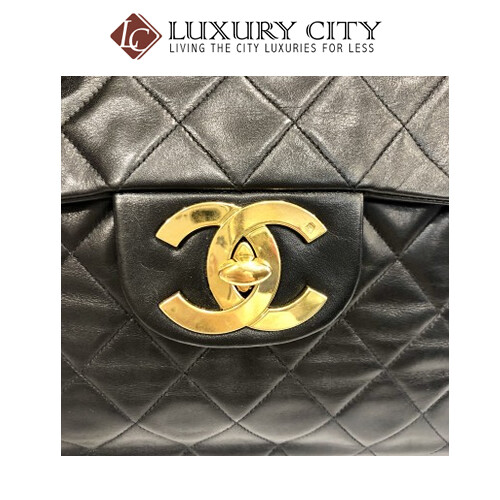 [Luxury City] Preloved Vintage Chanel Double Flap Calf Skin With Gold Hardware