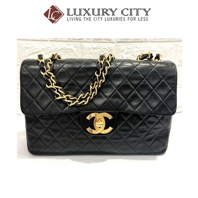 [Luxury City] Preloved Vintage Chanel Double Flap Calf Skin With Gold Hardware